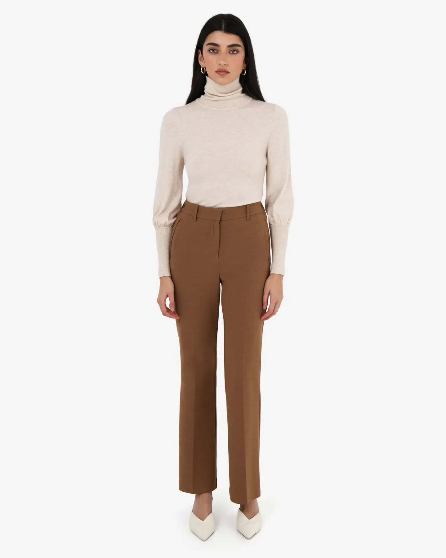 Forcast Nolan High Neck Knit Oat Marle Discount