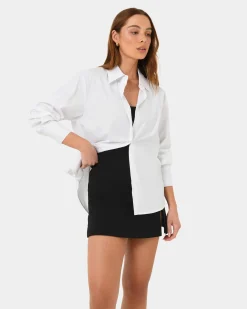 Forcast Oakley Cotton Poplin Shirt White Best
