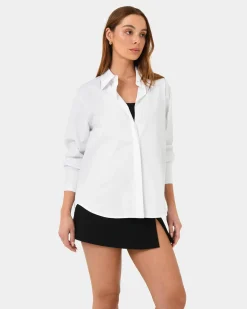 Forcast Oakley Cotton Poplin Shirt White Best