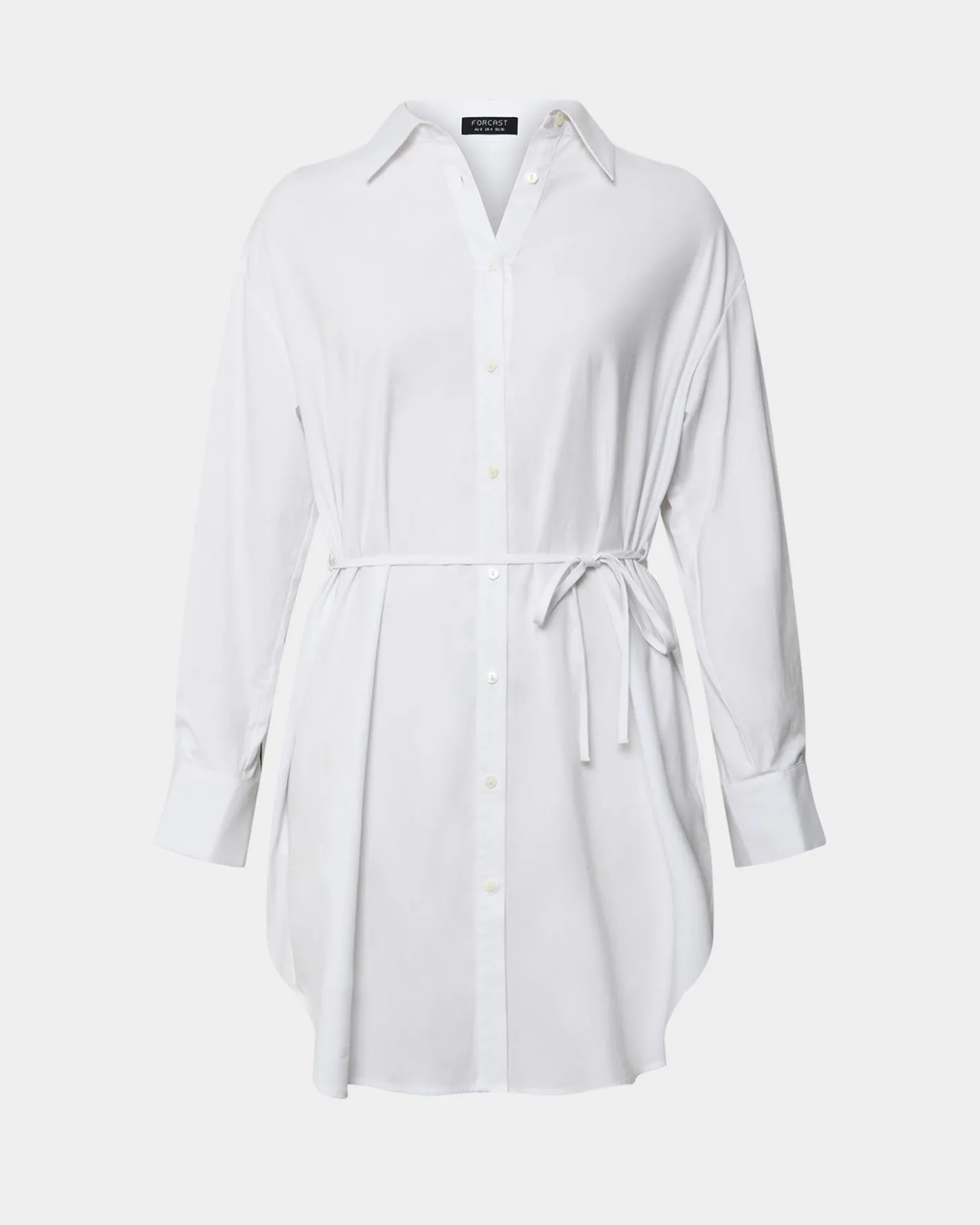 Forcast Oakley Cotton Tie Shirt Dress White Best