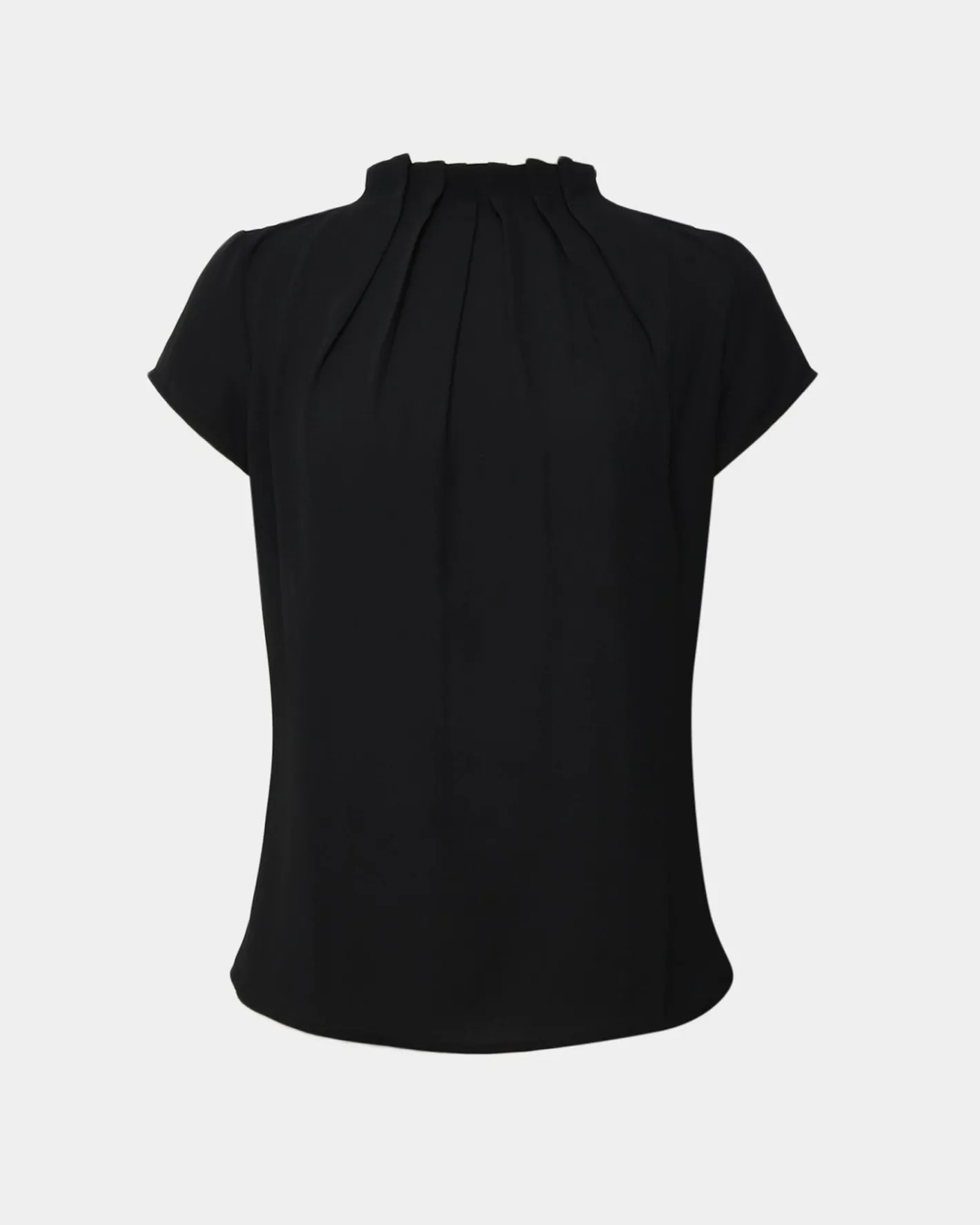 Forcast Olivia Pleated High Neck Top Black Clearance