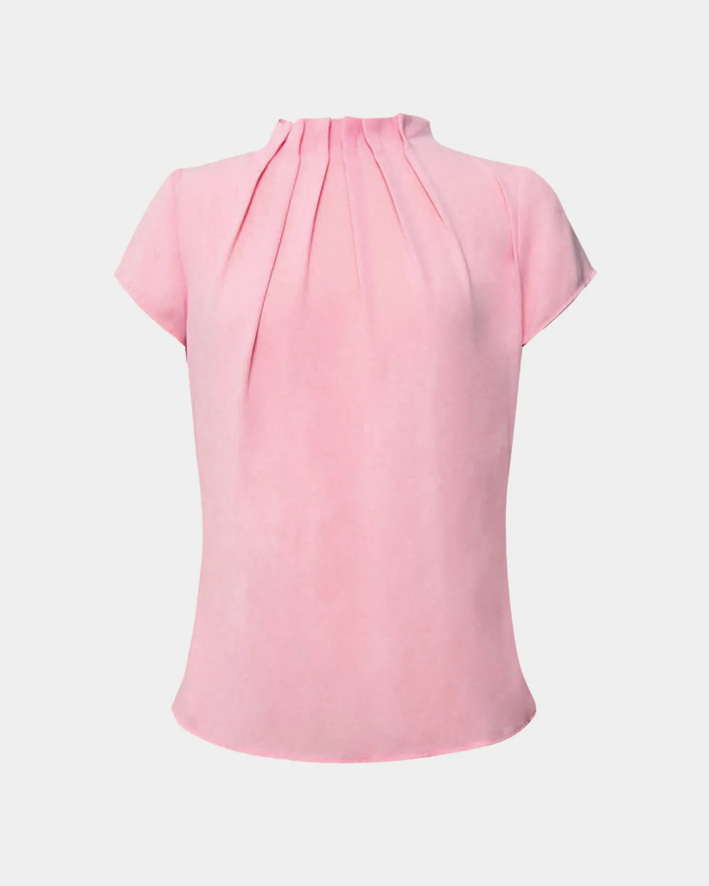 Forcast Olivia Pleated High Neck Top Baby Pink Clearance
