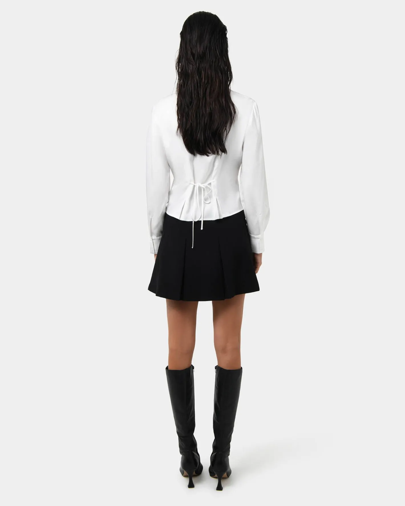 Forcast Paige Gathered Shirt Ivory Hot