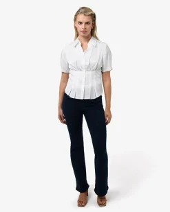 Forcast Paige Short Sleeve Blouse Ivory Discount