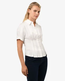 Forcast Paige Short Sleeve Blouse Ivory Discount