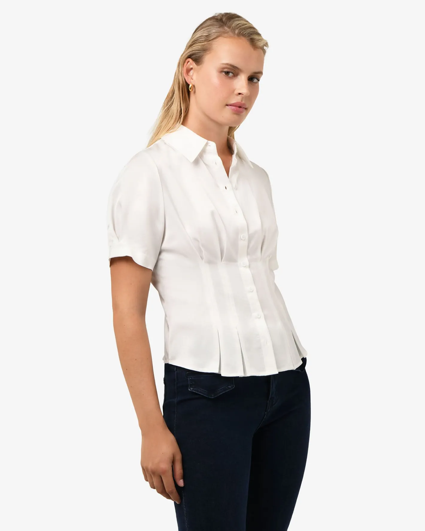 Forcast Paige Short Sleeve Blouse Ivory Discount