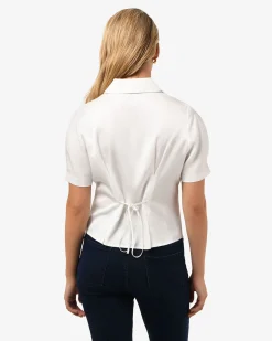 Forcast Paige Short Sleeve Blouse Ivory Discount
