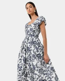 Forcast Pearl Floral Cotton Dress Floral Print Outlet