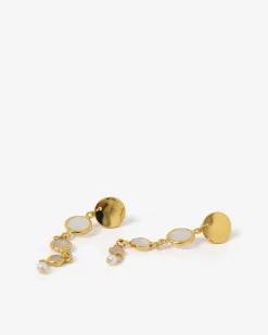 Forcast Pearl Mirage Drop Earrings Gold Clearance