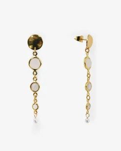 Forcast Pearl Mirage Drop Earrings Gold Clearance
