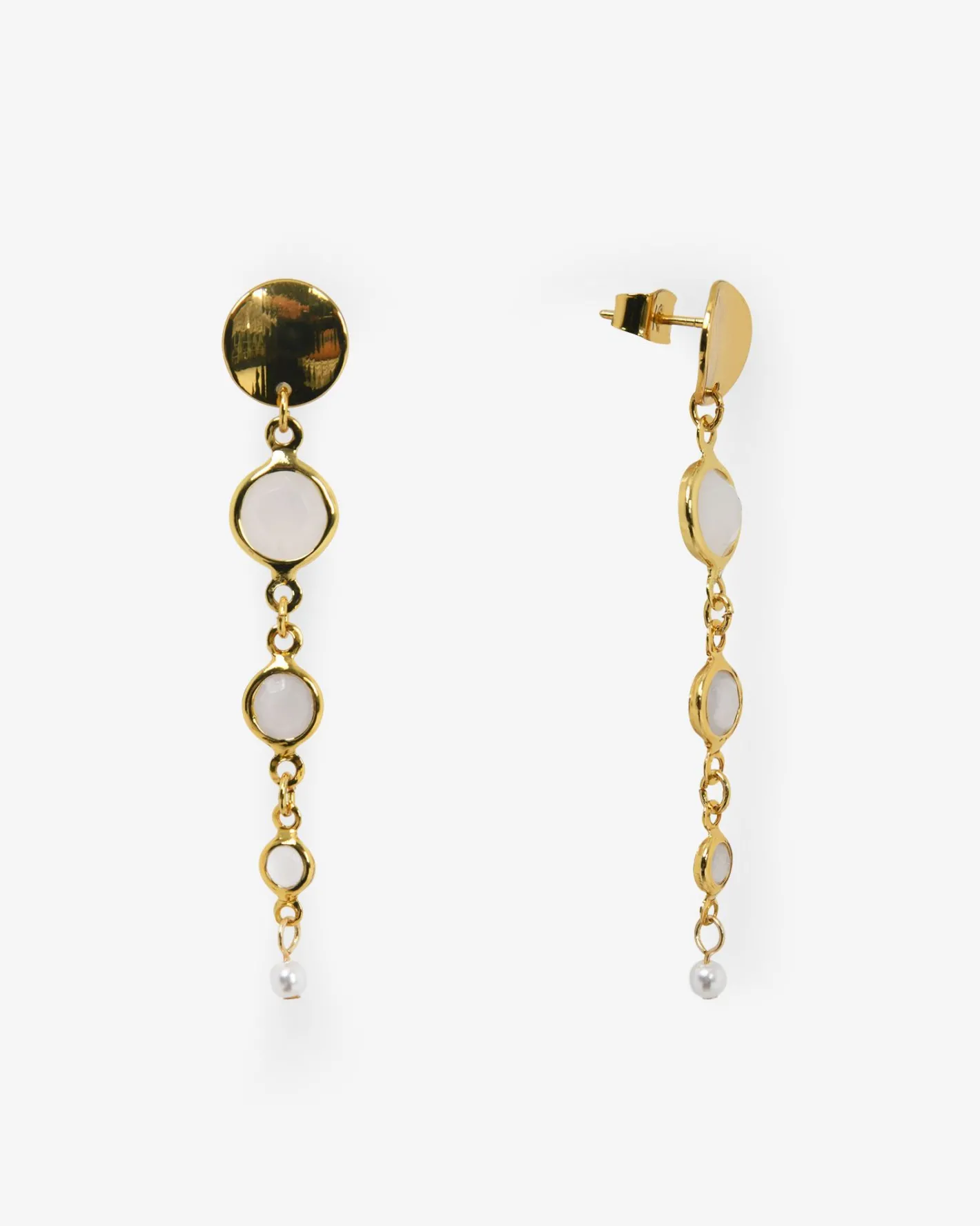 Forcast Pearl Mirage Drop Earrings Gold Clearance