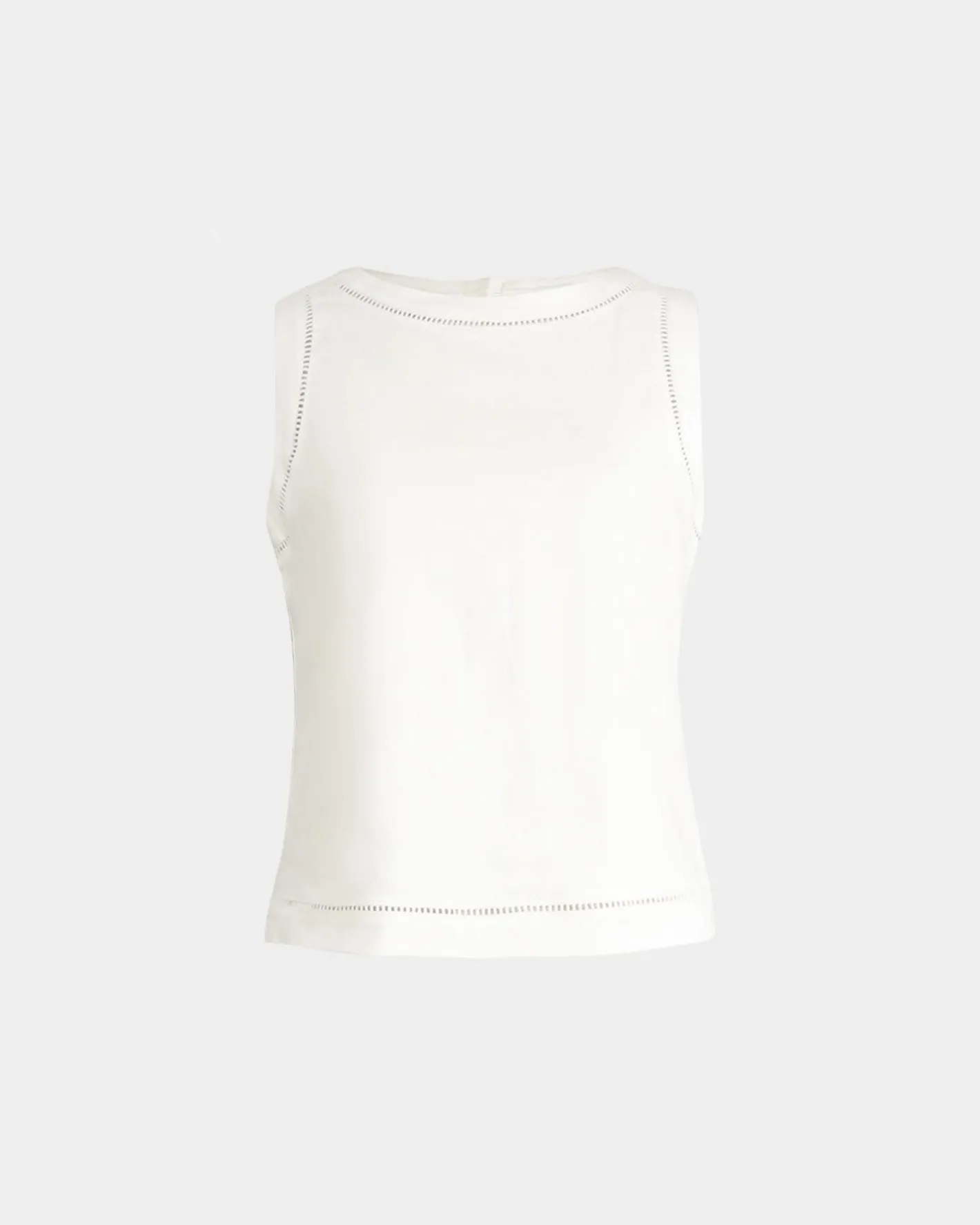 Forcast Perry Linen Embroidery Top Ivory Sale