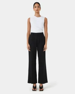 Forcast Perry Linen Tailored Pants Black Outlet