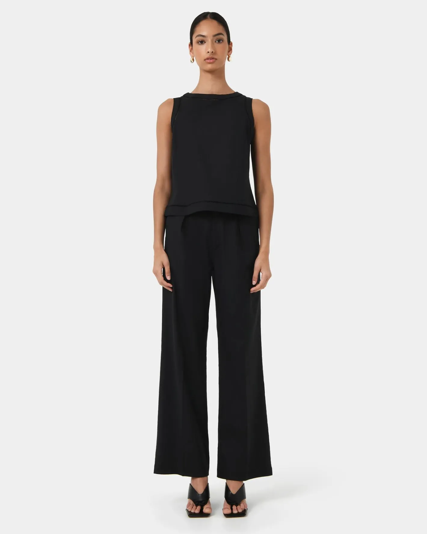 Forcast Perry Linen Tailored Pants Black Outlet
