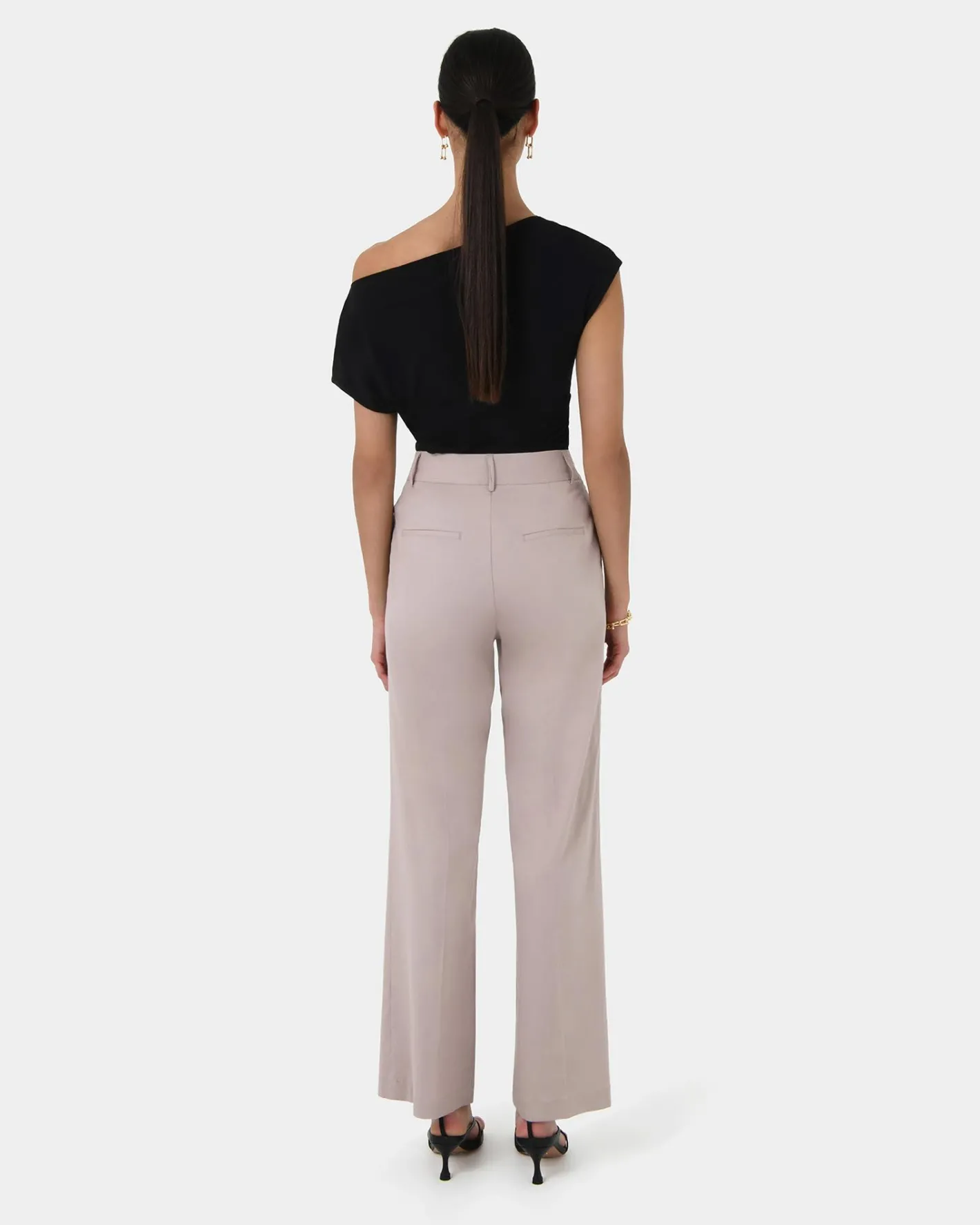 Forcast Perry Linen Tailored Pants Light Taupe Hot