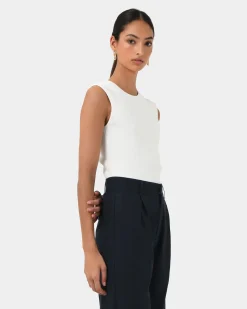 Forcast Perry Linen Tailored Pants Navy Outlet
