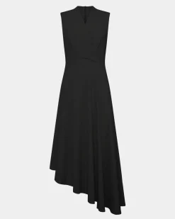 Forcast Polly Bias Midi Dress Black Hot