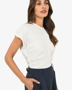 Forcast Pricilla Draped Top Ivory Outlet