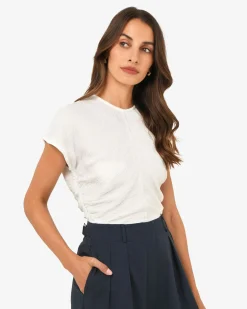 Forcast Pricilla Draped Top Ivory Outlet