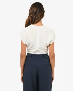 Forcast Pricilla Draped Top Ivory Outlet