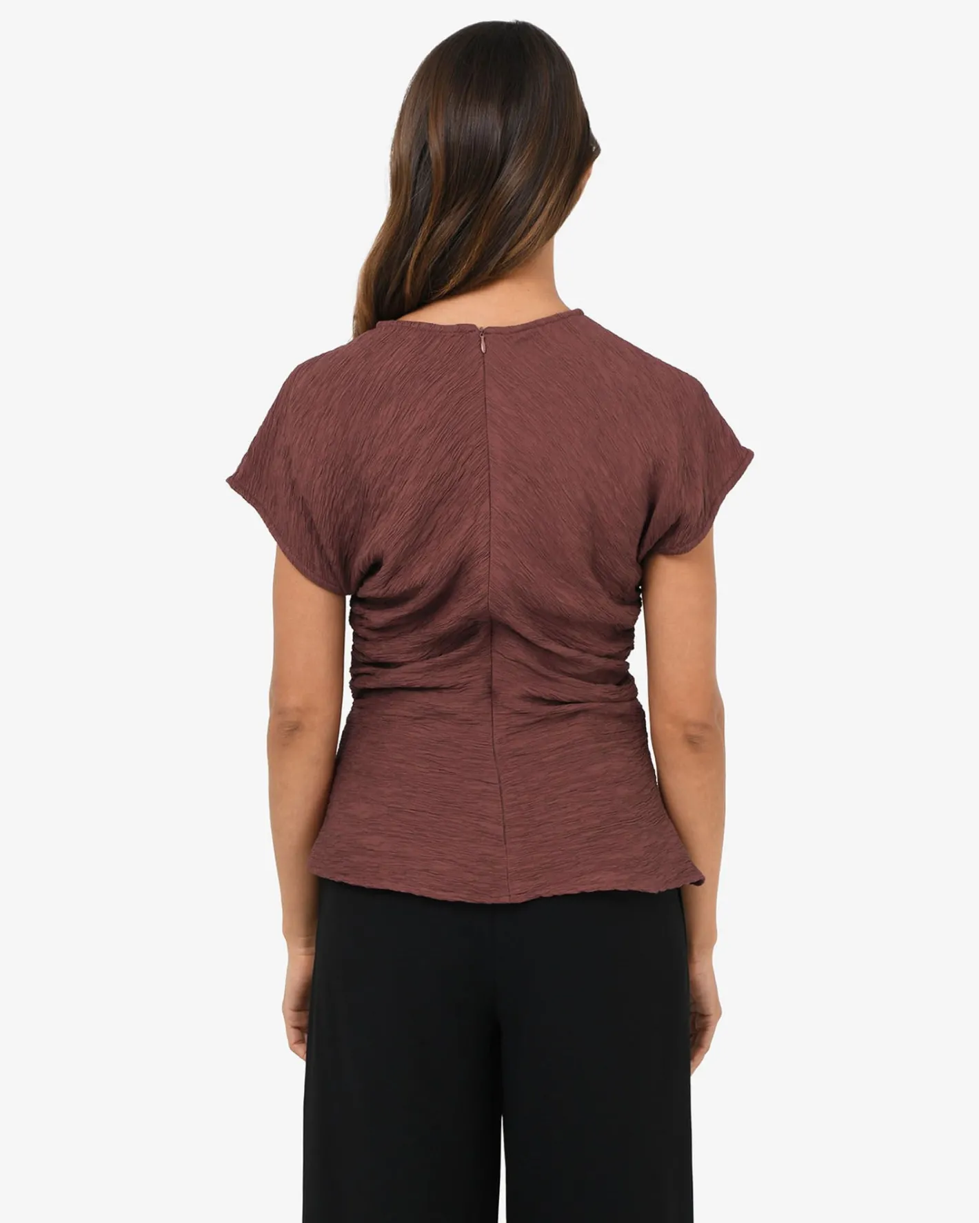 Forcast Pricilla Draped Top Clay Hot