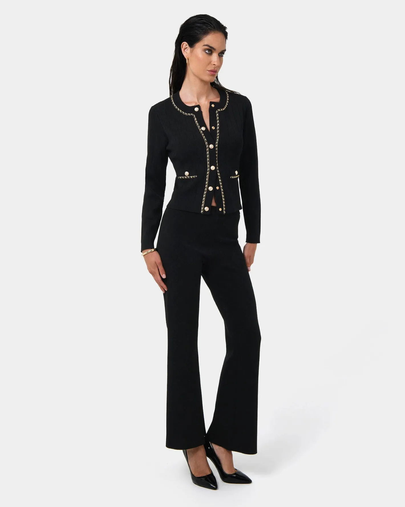 Forcast Rachel Chain Cardigan Black