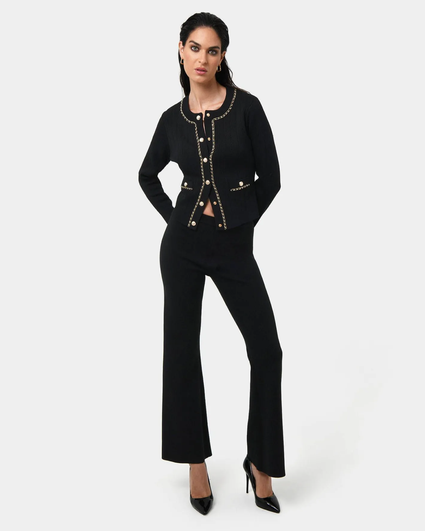 Forcast Rachel Chain Cardigan Black