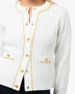 Forcast Rachel Chain Cardigan Ivory New