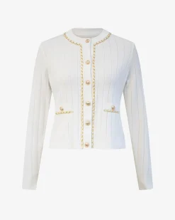 Forcast Rachel Chain Cardigan Ivory New
