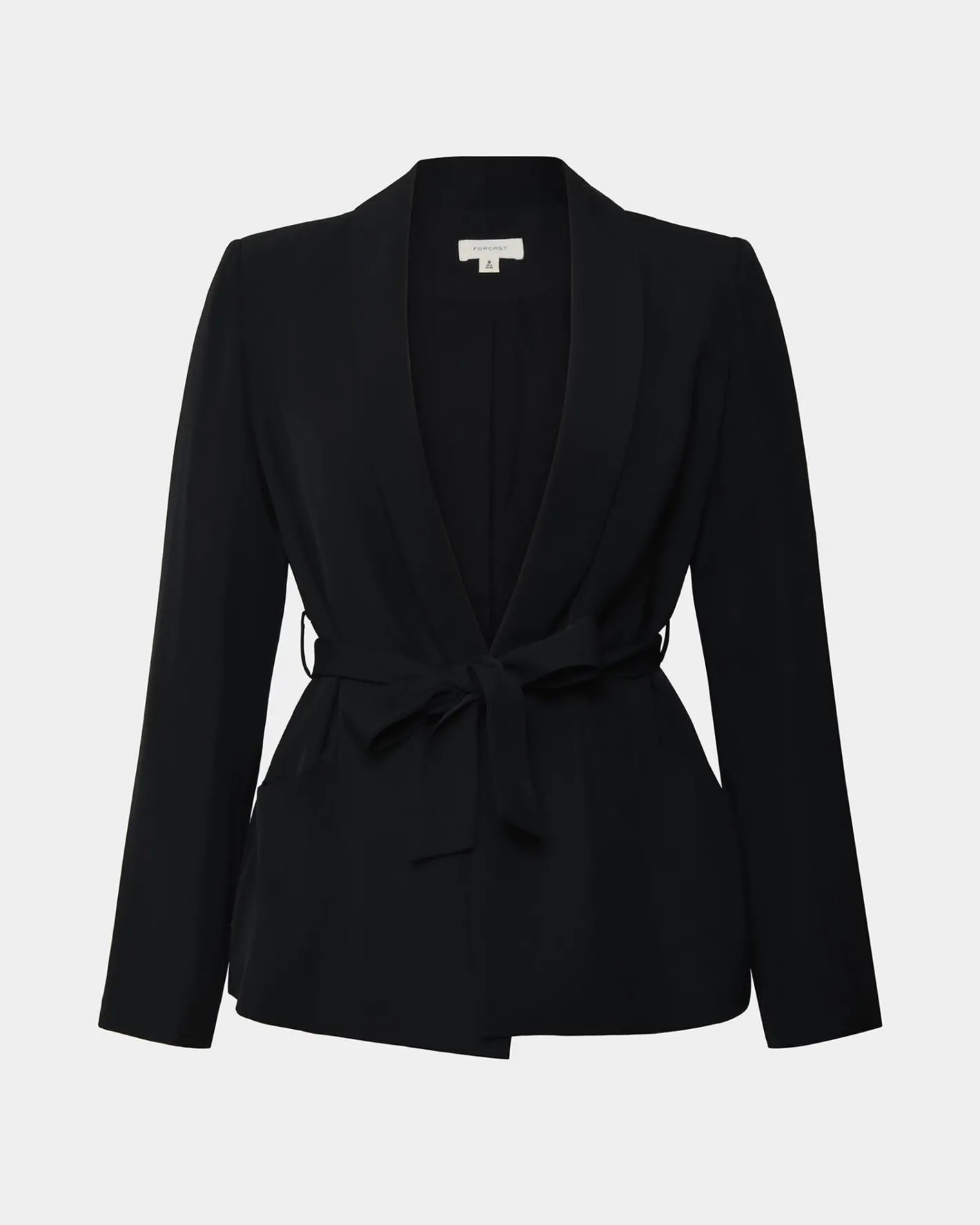 Forcast Rain Belted Blazer Black Discount