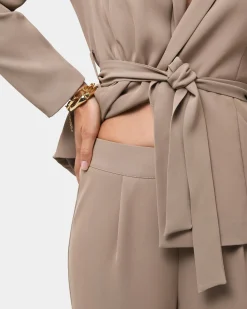 Forcast Rain Elastic Waist Pants Camel Online