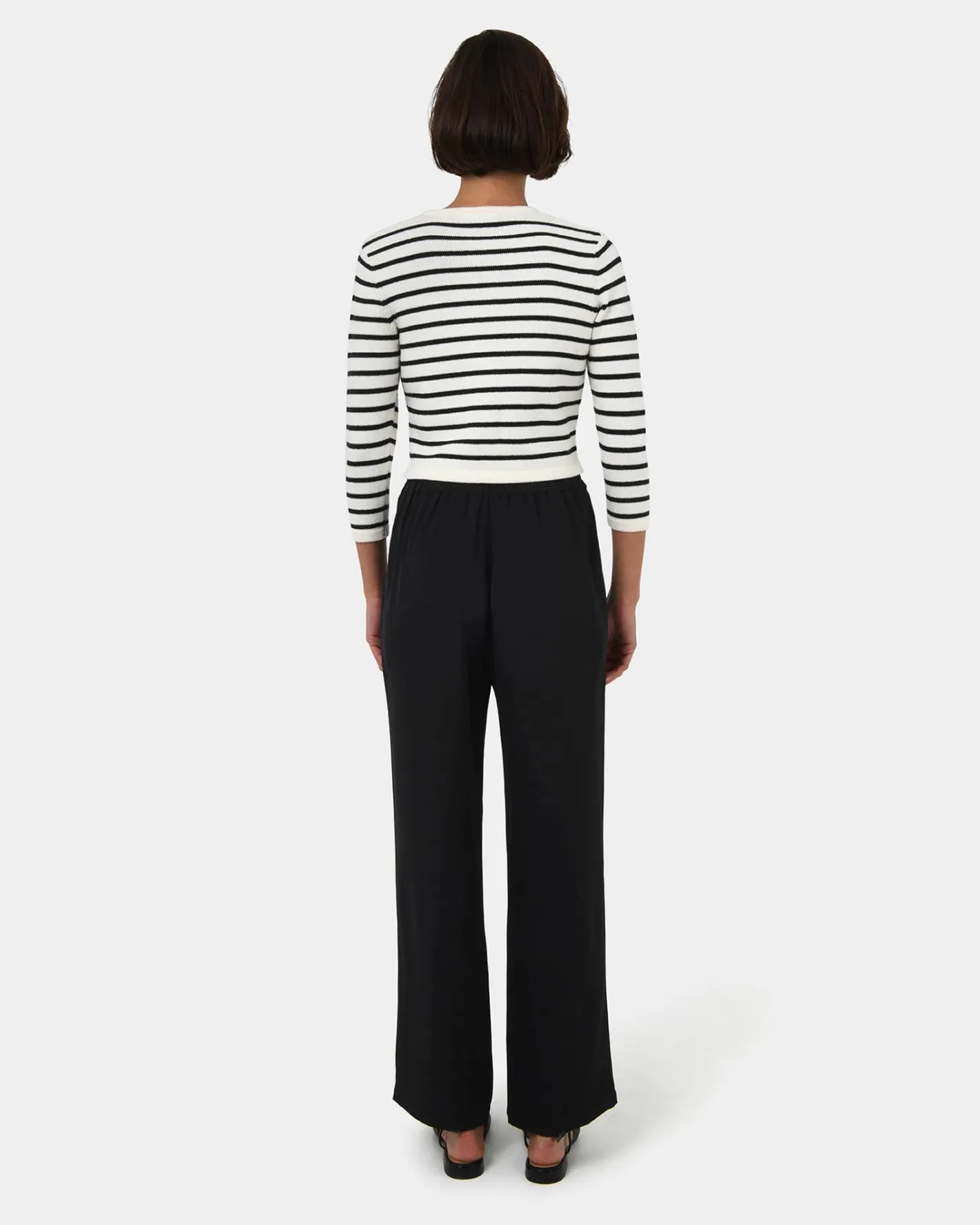 Forcast Rain Elastic Waist Pants Black New