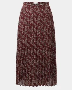 Forcast Rema Floral Pleated Skirt Red Floral Discount