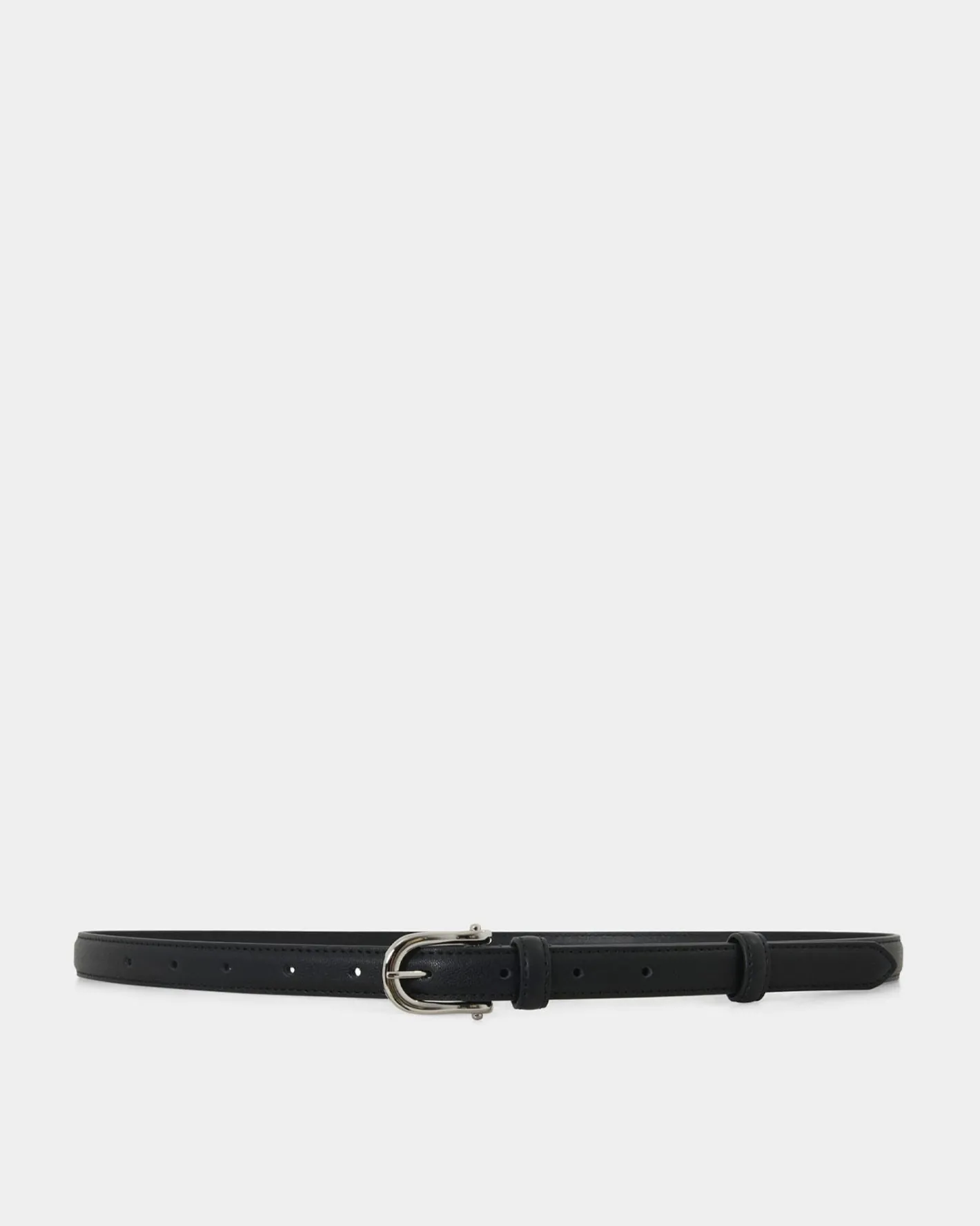 Forcast Rhiannon Leather Belt Black Silver New