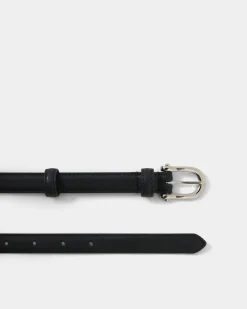 Forcast Rhiannon Leather Belt Black Silver New