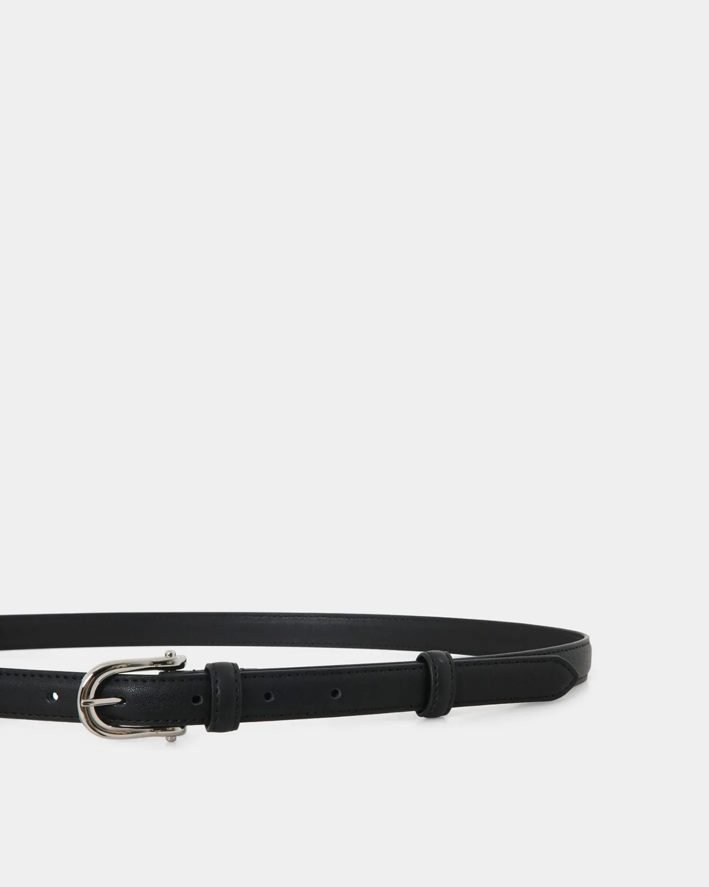 Forcast Rhiannon Leather Belt Black Silver New