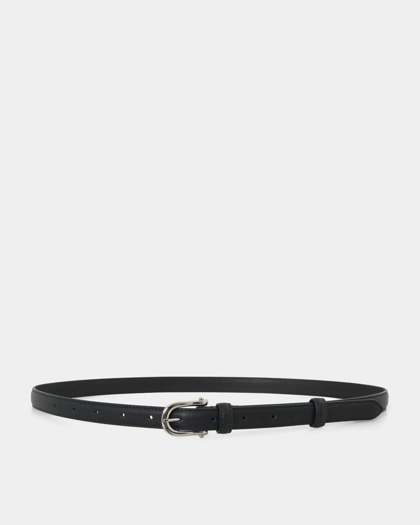 Forcast Rhiannon Leather Belt Black Silver New