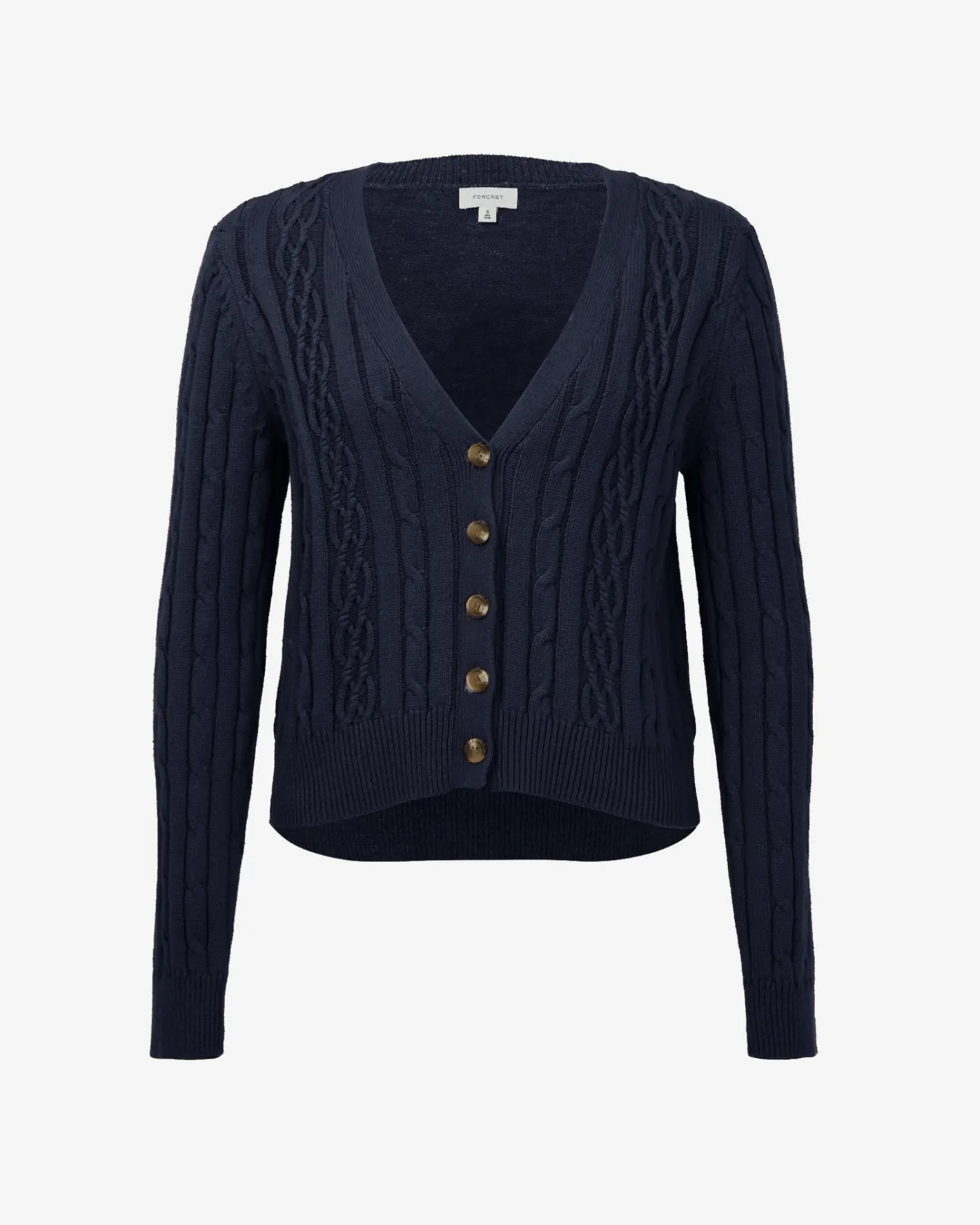 Forcast Rhodes Cable Knit Cardigan Navy Clearance
