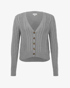 Forcast Rhodes Cable Knit Cardigan Grey Best