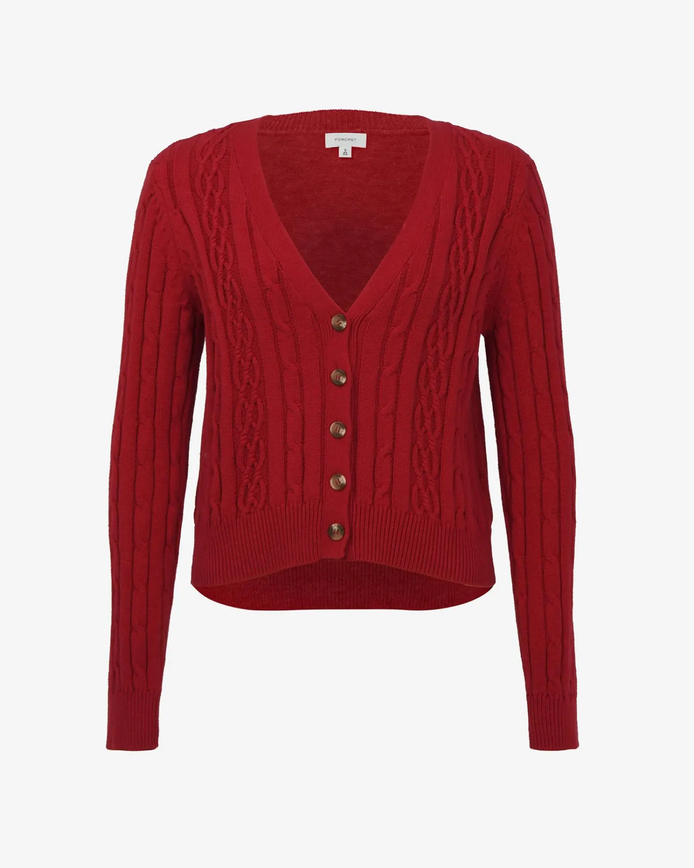 Forcast Rhodes Cable Knit Cardigan Red Outlet