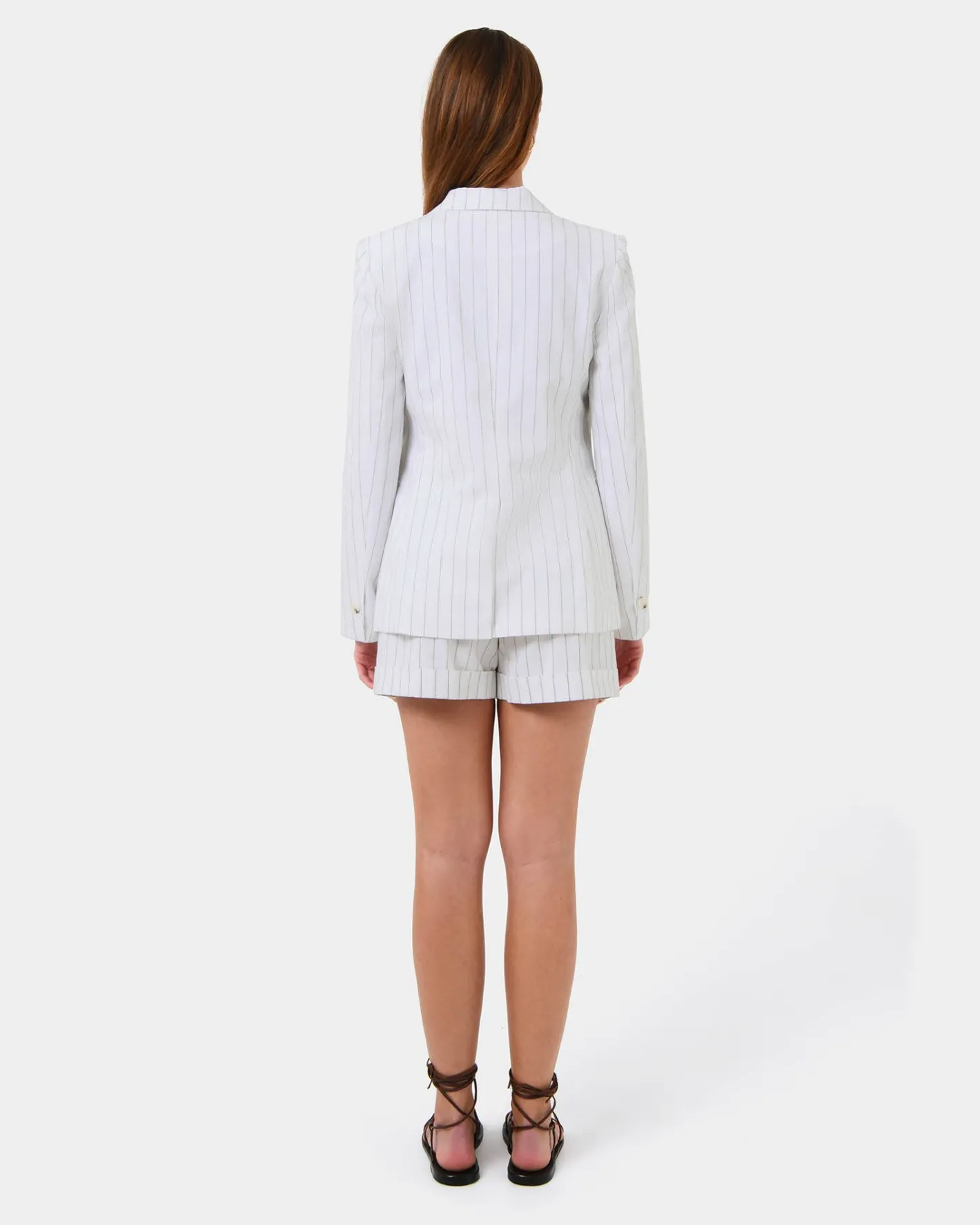 Forcast Ria Stripe Cotton Jacket Ivory Brown Online