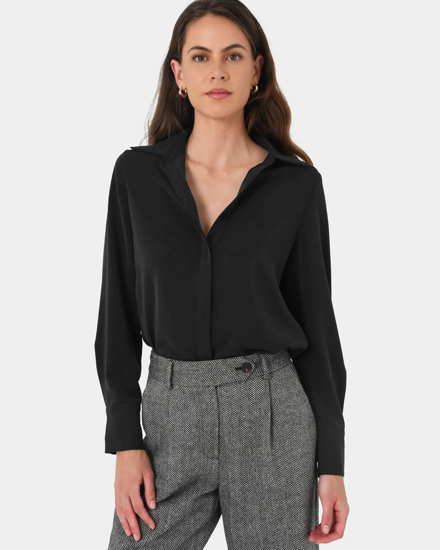 Forcast Robin Collared Blouse Black