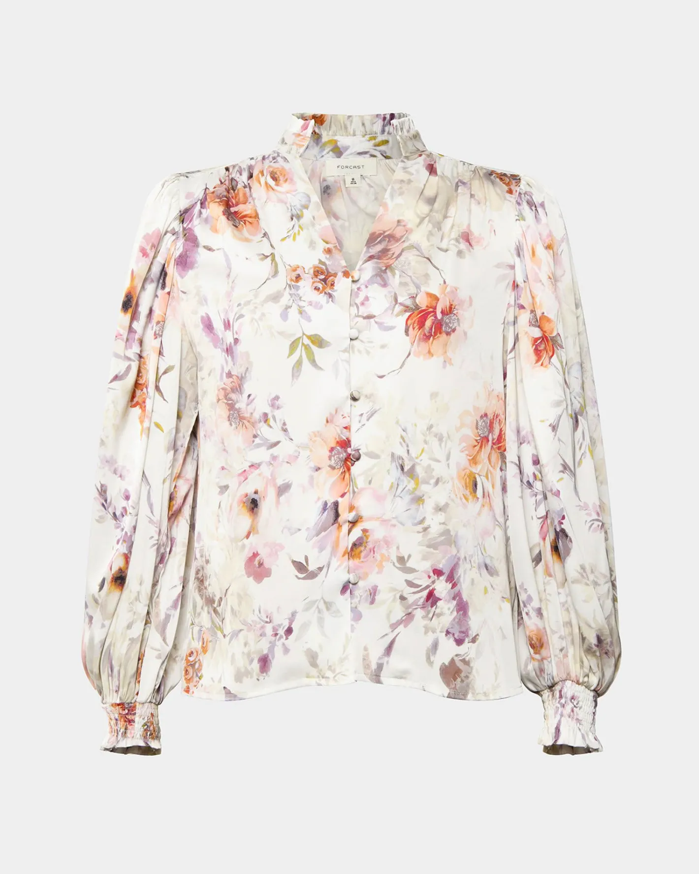 Forcast Rosy Bell Sleeve Blouse Cream Multi Outlet