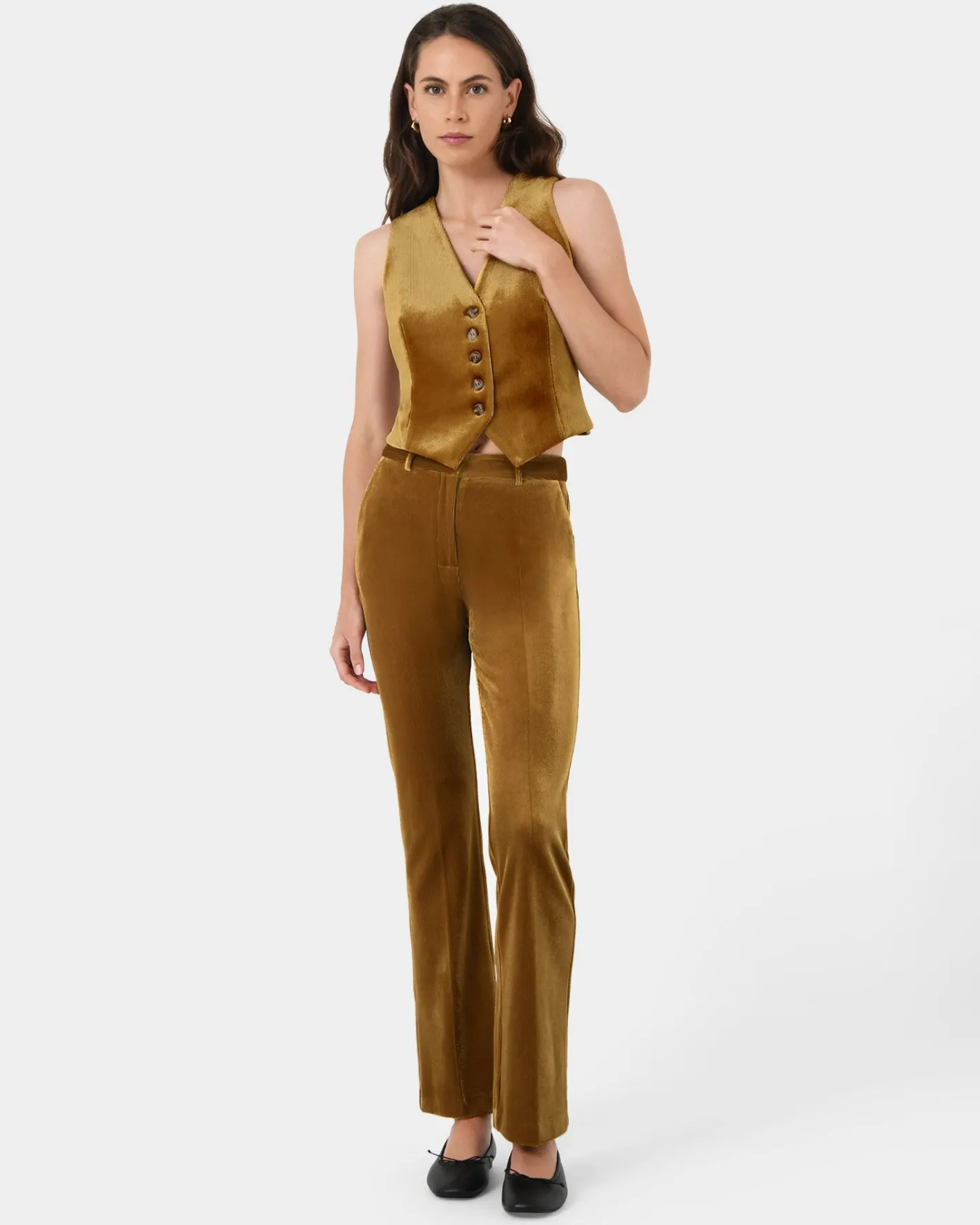 Forcast Rowan Corduroy Pants Dark Olive