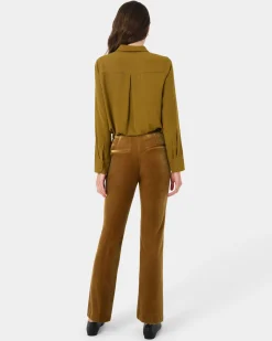 Forcast Rowan Corduroy Pants Dark Olive
