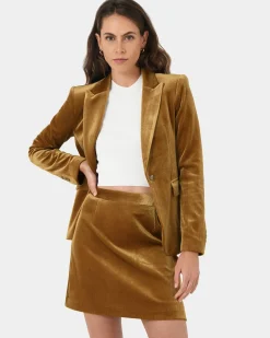 Forcast Rowan Mini Corduroy Skirt Dark Olive Online