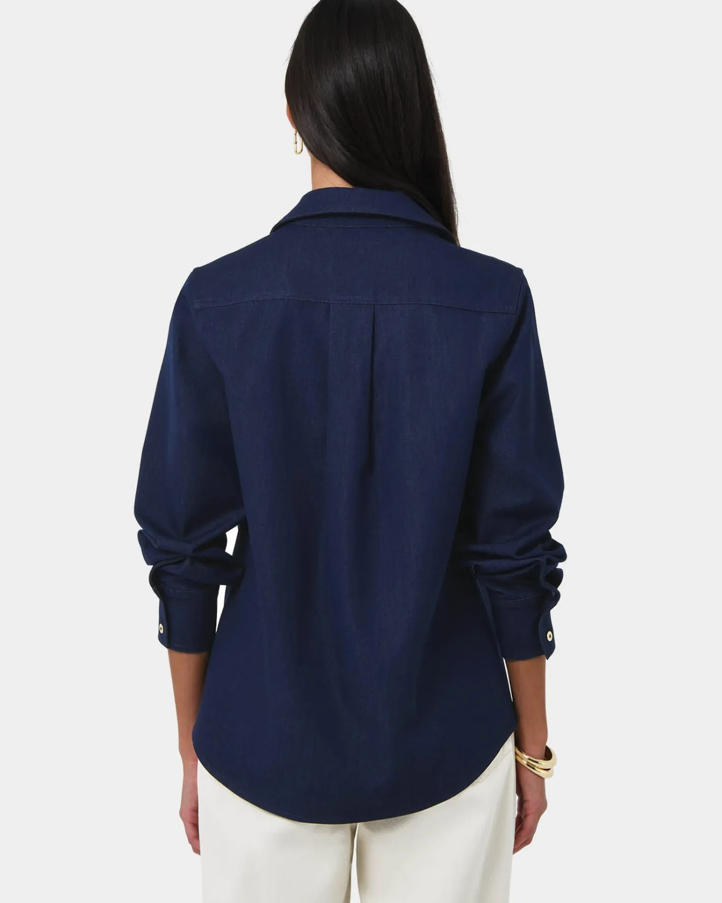 Forcast Ruka Button Shirt Dark Indigo Outlet