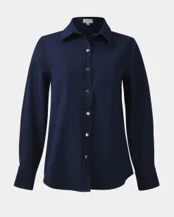 Forcast Ruka Button Shirt Dark Indigo Outlet