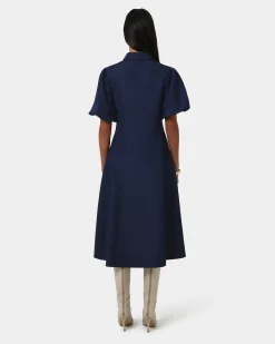 Forcast Ruka Midi Dress Dark Indigo Outlet