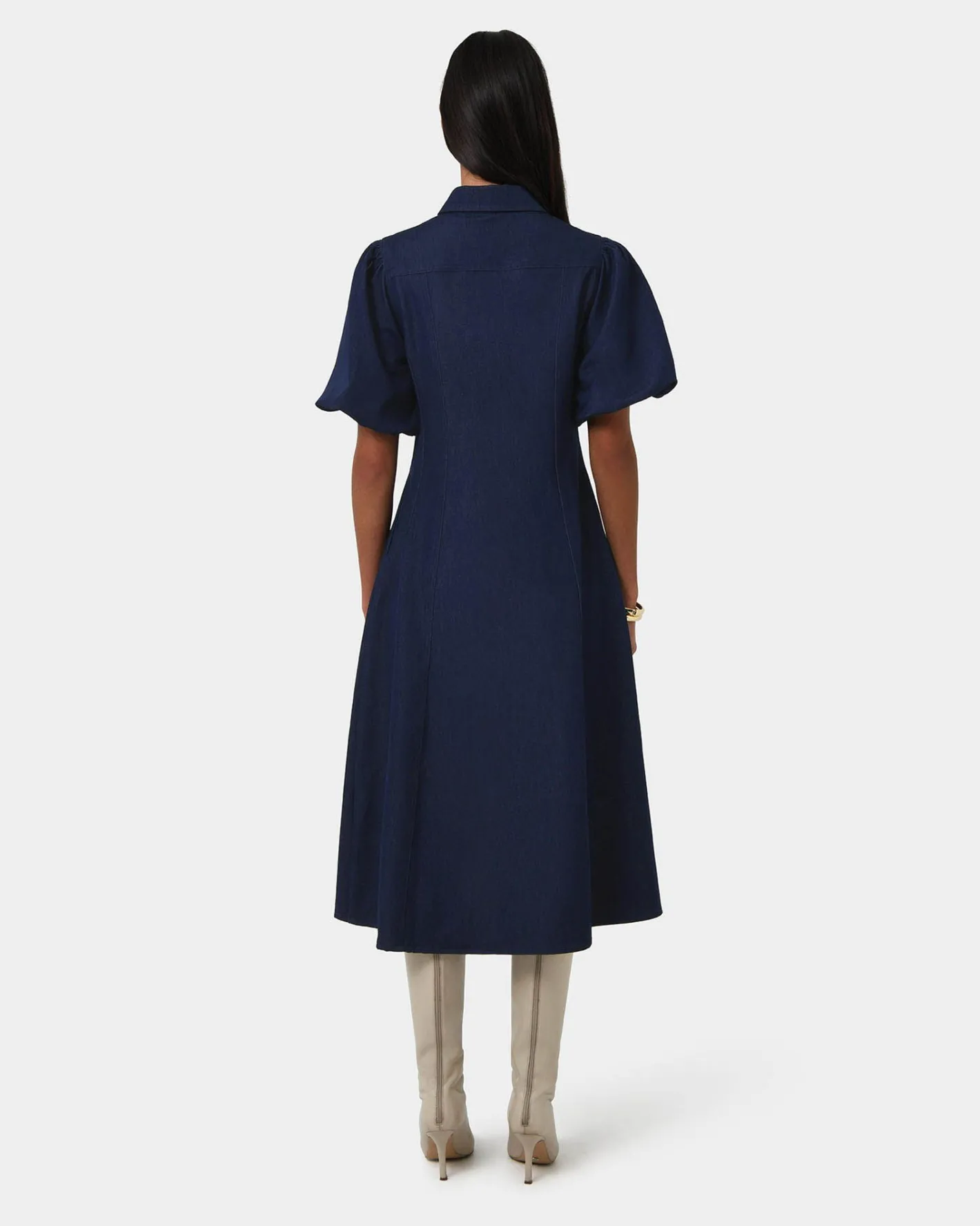 Forcast Ruka Midi Dress Dark Indigo Outlet
